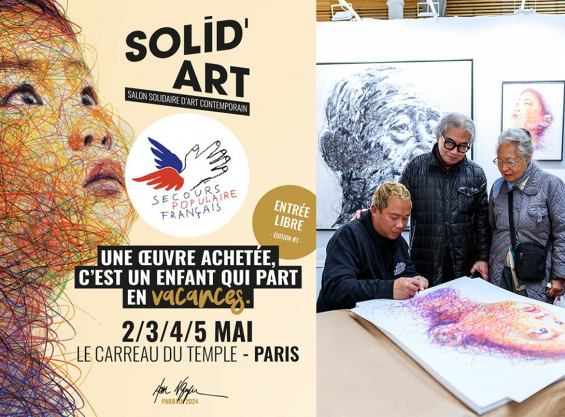 Hom Nguyen Secours Populaire's solidarity art show - Solid'Art